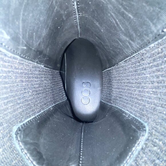 COS Women’s Purple Leather Stretch Panels Platform Hi Top Chelsea Boots Size 8 - Picture 8 of 11